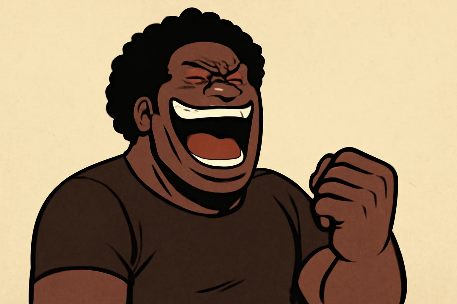 검은피부 곱슬머리 쿠마 일러스트 주먹을내지말아야할싸움