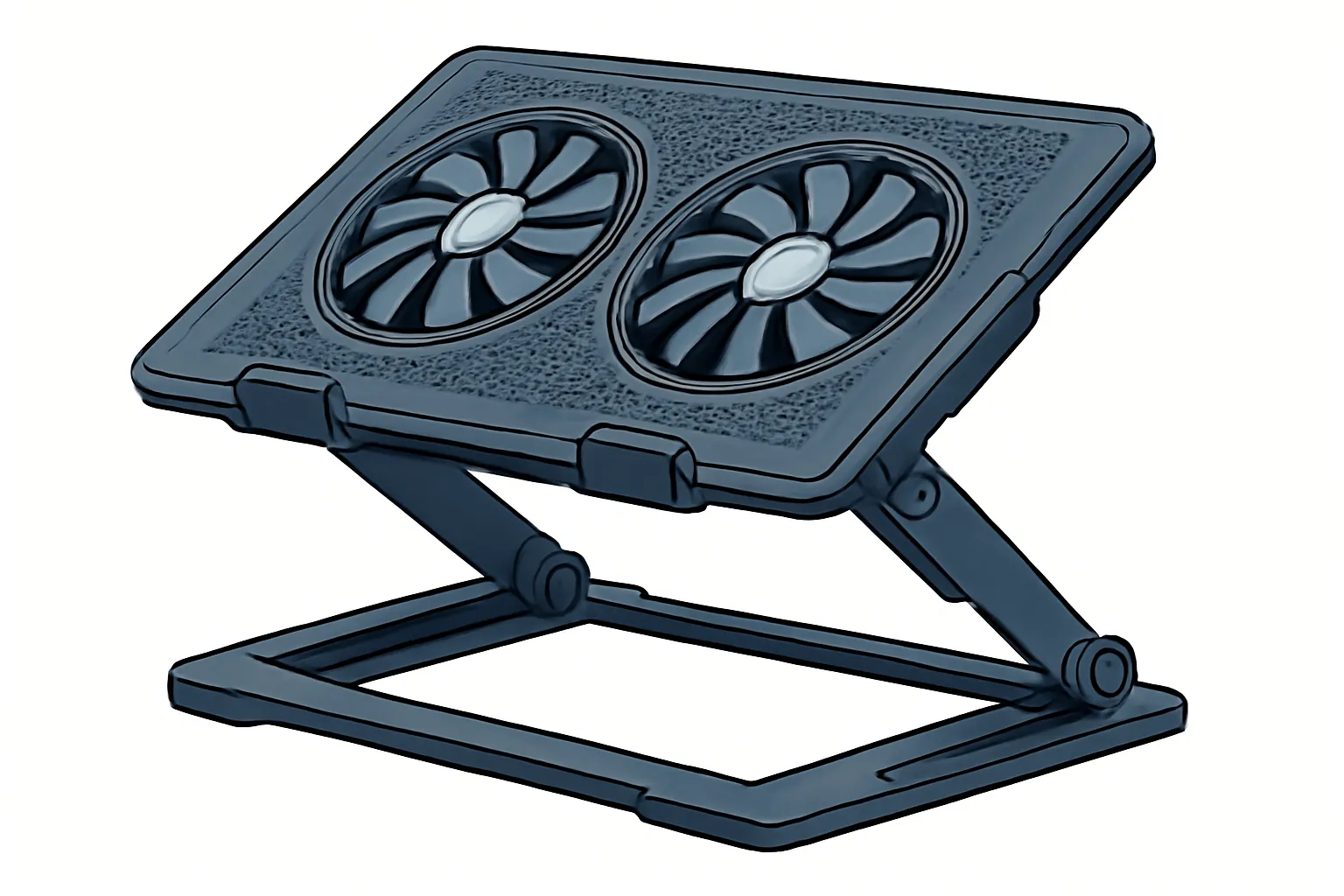 멀티각도 조절가능 고급형 노트북쿨링패드 인체공학 2d일러스트