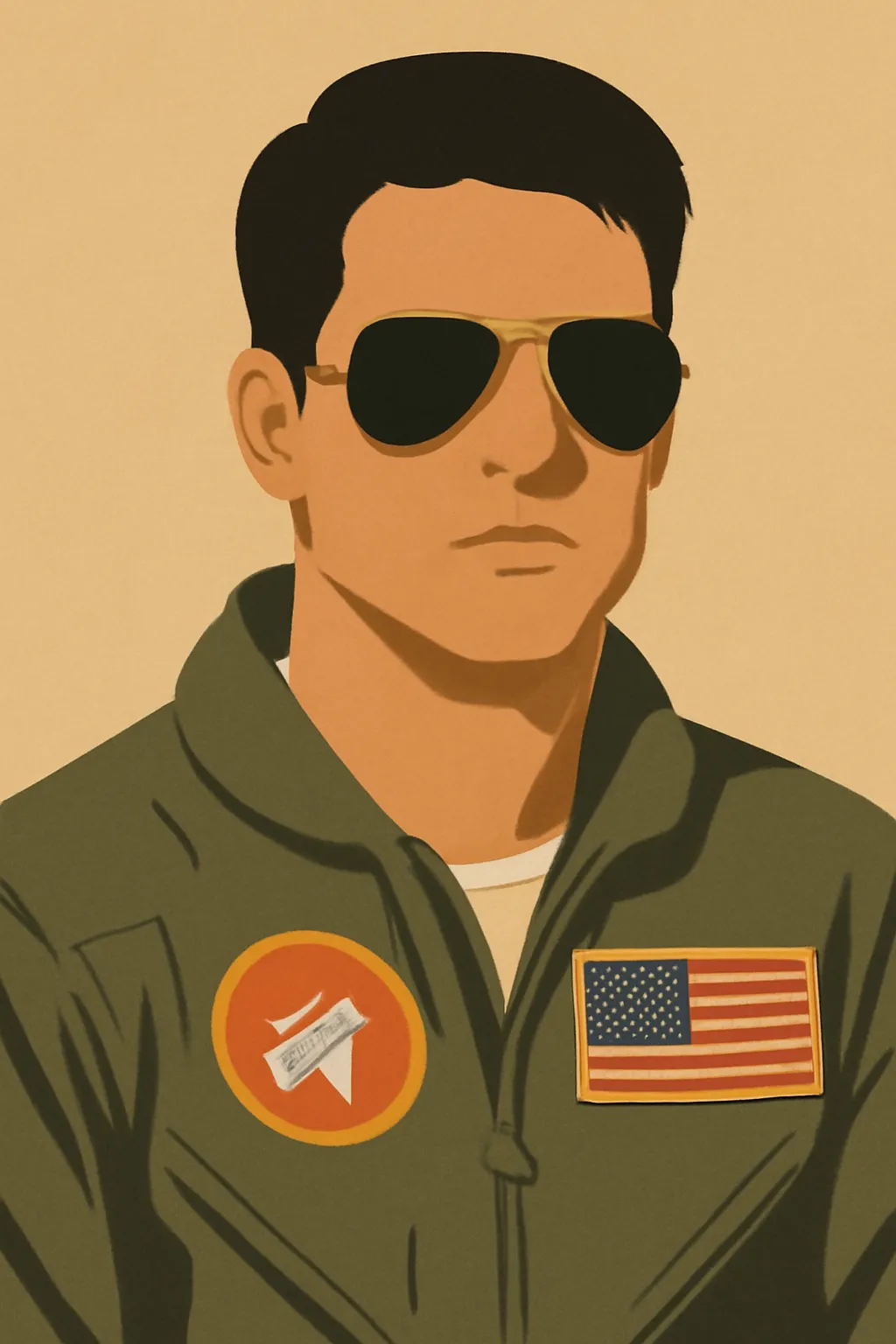 영화 탑건 레이밴 에비에이터 선글라스 일러스트