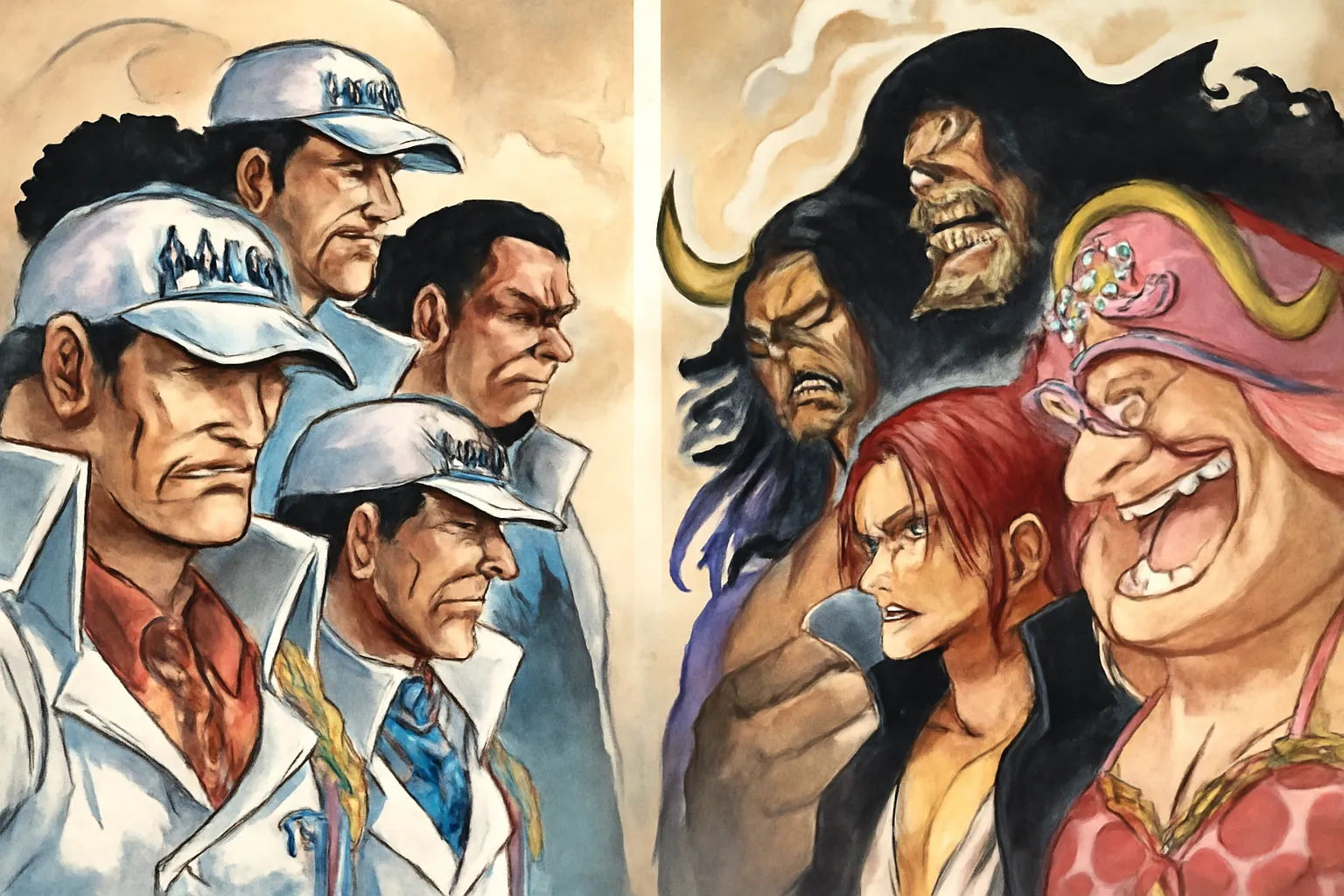 원피스 해군대장 사황대치 일러스트 대사질문