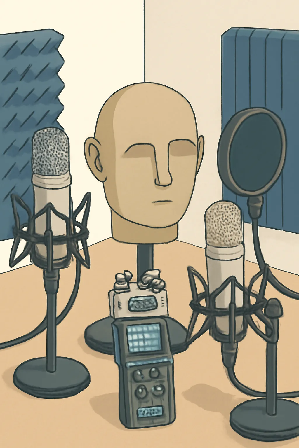 줌에이치5핸디레코더 에이에스엠알녹음 더미헤드 일러스트