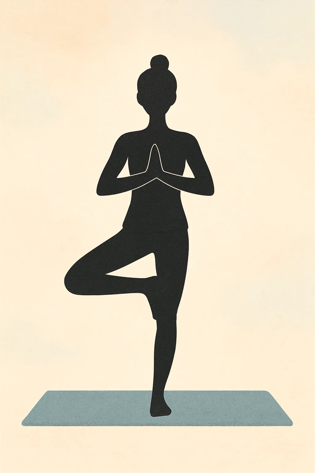 홈트레이닝 요가매트 균형자세 실루엣 일러스트