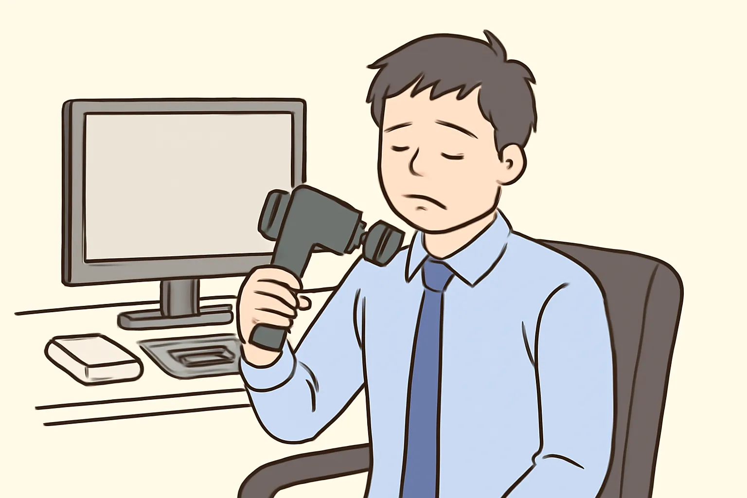 휴대용마사지건 사무실직장인 어깨통증 스트레스