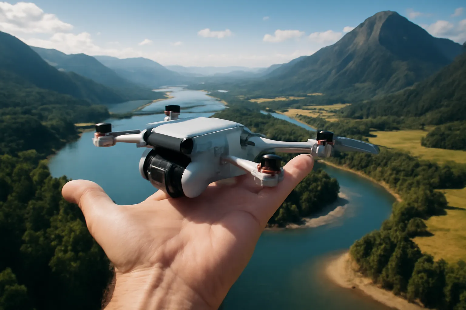 dji mini 3 pro 항공촬영 손바닥 크기비교 일러스트 실사