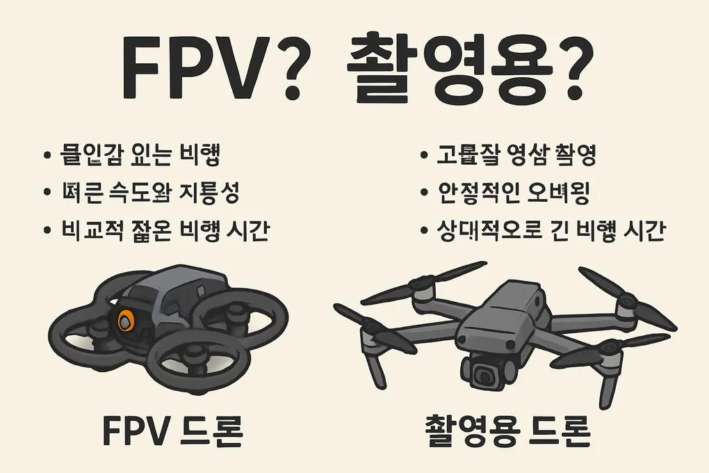 FPV vs 촬영, 내 취향에 맞는 드론 선택하기